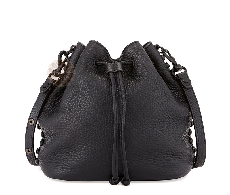 Vogue Crafts & Designs Pvt. Ltd. manufactures Black Drawstring Leather Bag at wholesale price.